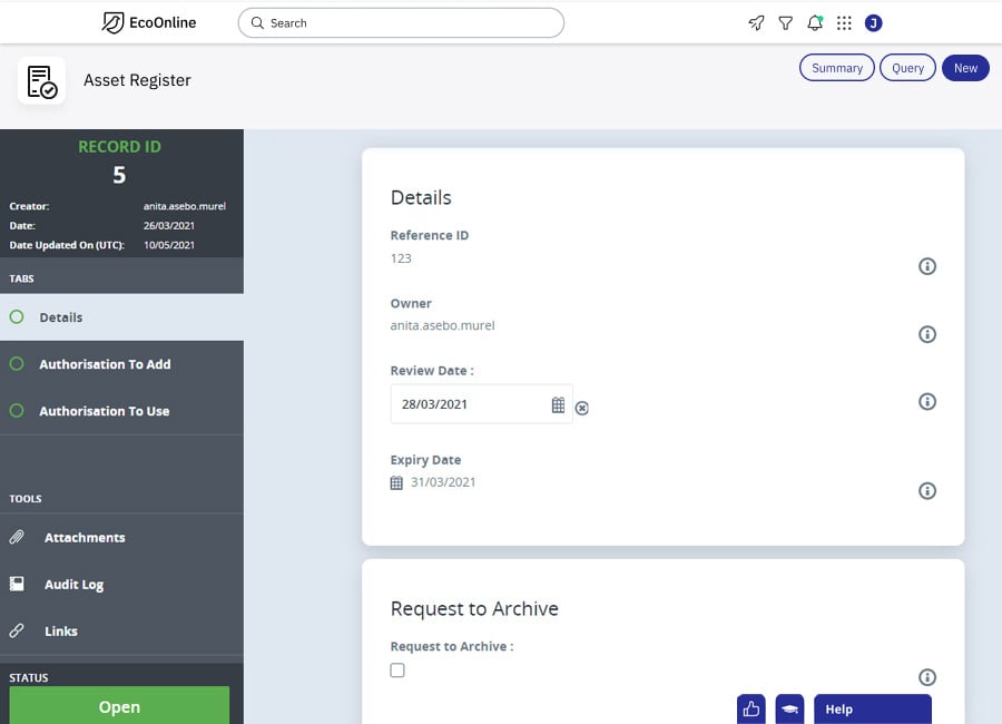 NEW Asset Register Benefit 1