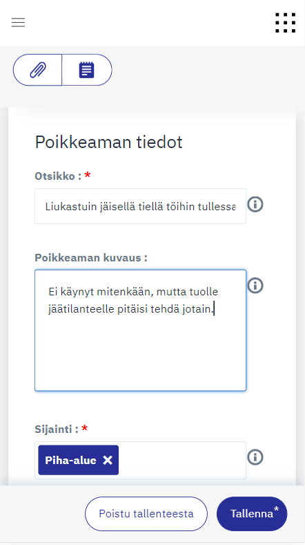 poikkeamailmoitus EcoOnline EHS ratkaisussa
